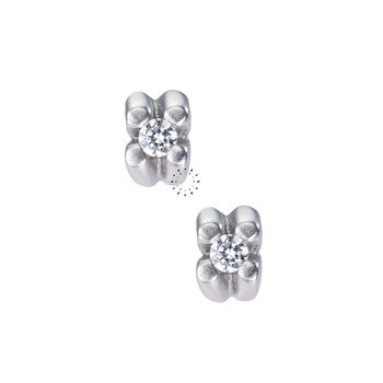 Earrings 14ct Whitegold with Zircon