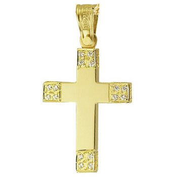 Βαπτιστικός σταυρός 14 Κ Χρυσό με Ζιρκόν TRIANTOS