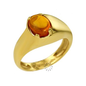 Ring 18ct Gold with Amber SAVVIDIS (No 6)