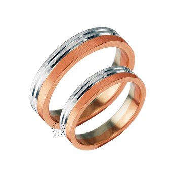 Wedding rings 14ct Pink Gold and Whitegold