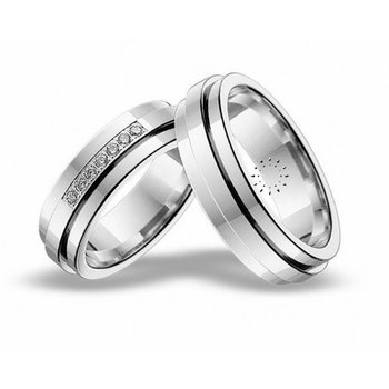 Wedding rings from 14ct Whitegold with Diamonds Blumer