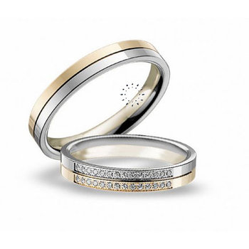 Wedding rings in 14ct Gold and Whitegold with Diamonds Blumer