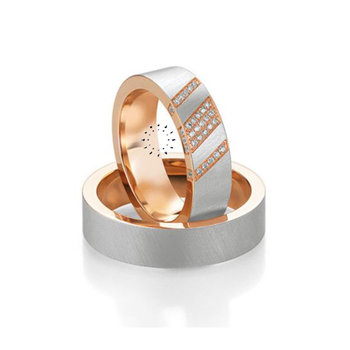 Wedding rings in 14ct Rose Gold and Whitegold with Diamonds Blumer
