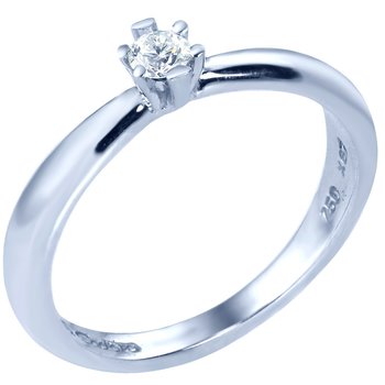 Μονόπετρο δαχτυλίδι FaCad'oro από λευκόχρυσο 18K με διαμάντι (Νο 53)