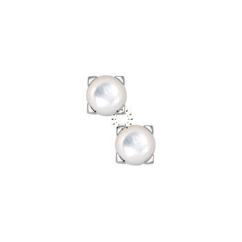 Earrings 14ct Whitegold  with Mother of pearl