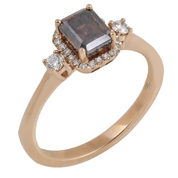 Μονόπετρο δαχτυλίδι SAVVIDIS από ροζ χρυσο 18K με διαμάντια (Νο 56)