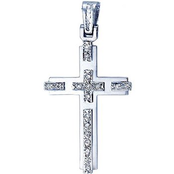 Βαπτιστικός σταυρός 18Κ Λευκόχρυσο με Διαμάντια FaCaDoro