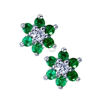 Earrings 18ct with Emeralds and Diamonds Muse Collection