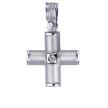 Cross 14ct Whitegold with Zircon by TRIANTOS