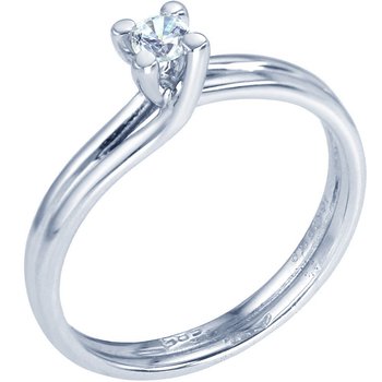 Μονόπετρο δαχτυλίδι FaCad'oro από λευκόχρυσο 18K με διαμάντι (Νο 52)