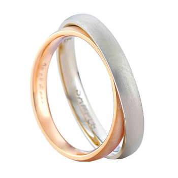 Wedding rings 14ct Rose Gold and Whitegold With Diamonds by FaCaDoro