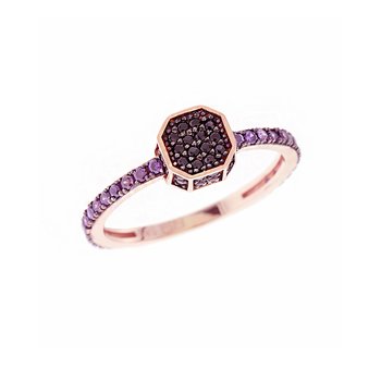 Ring 14 K Rose Gold with Zircon