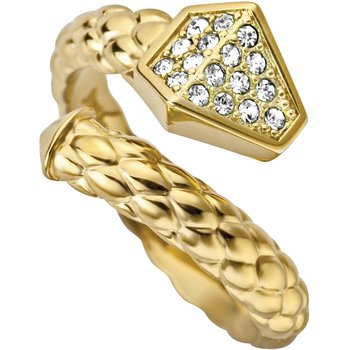 Just CAVALLI Gold Plated Stainless Steel Ring With Crystals (S)