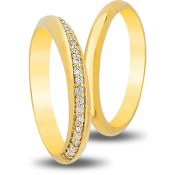 Wedding Rings in 14ct Yellow Gold with Zircons