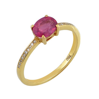 Ring 18cr Gold by SAVVIDIS with Ruby and Diamond (No 53)