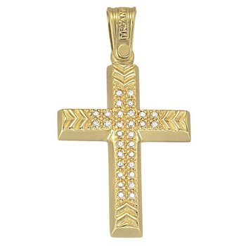 Βαπτιστικός σταυρός 14Κ Χρυσός με Ζιργκόν TRIANTOS