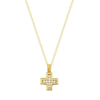 Βαπτιστικός σταυρός SAVVIDIS από χρυσό 18Κ με διαμάντια