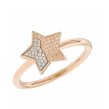 Ring with star 14ct Rose Gold with Zircon Savvidis (No 56)