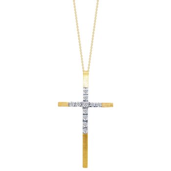 Βαπτιστικός σταυρός SOLEDOR από χρυσό 14Κ με ζιργκόν
