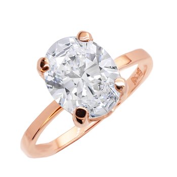 Solitaire Ring 14ct Rose Gold with Zircon SOLEDOR