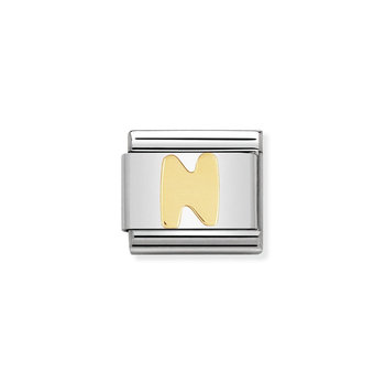 NOMINATION Link - LETTERS in stainless steel with 18k gold N
