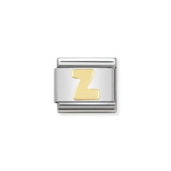 NOMINATION Link - LETTERS in stainless steel with 18k gold Z
