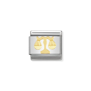 NOMINATION Link - ZODIAC in stainless steel with 18k gold Libra