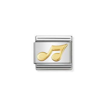 NOMINATION Link - MUSIC in stainless steel with 18k gold Musical Note