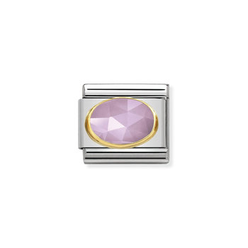 NOMINATION Link - Comp, Classic FACETED JADE stainless steel with 18k gold (07_Lilac)