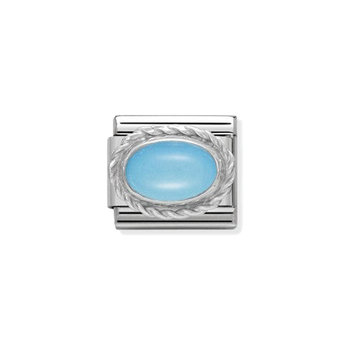NOMINATION Link - Hard stones stainless steel, rich silver 925 setting (06_TURQUOISE)