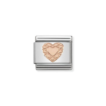 NOMINATION Link - SYMBOLS stainless steel and gold 9k Diamond heart