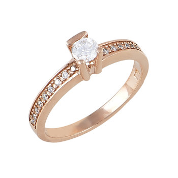 Solitaire Ring 14ct Rose Gold with Zircon by SAVVIDIS (No 55)