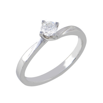 Μονόπετρο δαχτυλίδι λευκόχρυσο SAVVIDIS 18K με διαμάντια (Νο 53)