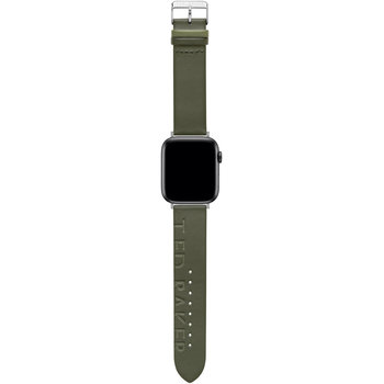 TED Logo Khaki Leather Strap for APPLE Watches 42-44 mm