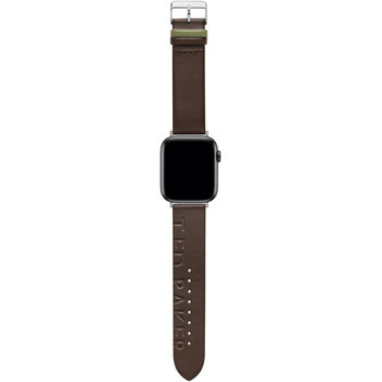 TED Logo Brown Leather Strap for APPLE Watches 42-44 mm