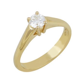 Μονόπετρο δαχτυλίδι SAVVIDIS από χρυσό 18K με διαμάντια (Νο 52)