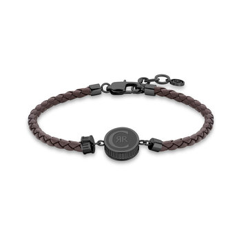 CERRUTI Venetian Stainless Steel and Leather Bracelet