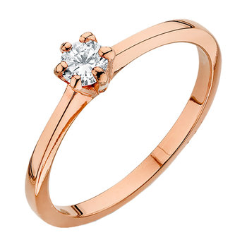 VOGUE Starling Silver 925 Ring Rose Gold Plated with Crystals