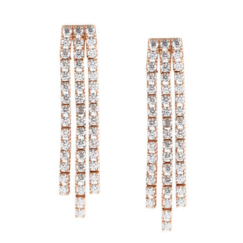 14ct Rose Gold Earrings with Zircons by SAVVIDIS