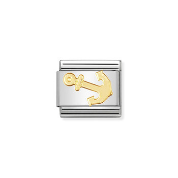 Nomination Link Anchor made of Stainless Steel and 18ct Gold