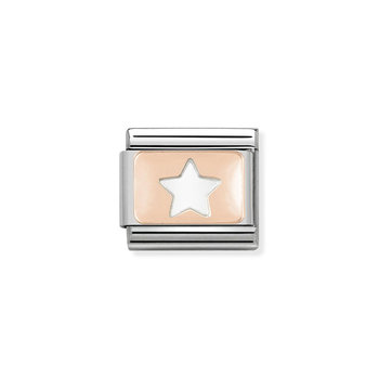 Nomination Link Star made of Stainless Steel and 9ct Rose Gold