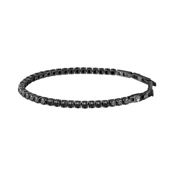 MASERATI Stainless Steel Bracelet with Black Stones