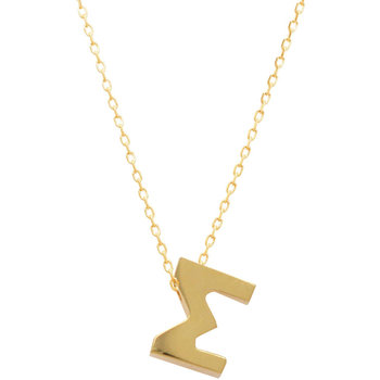9ct Gold Necklace with Initial by SAVVIDIS