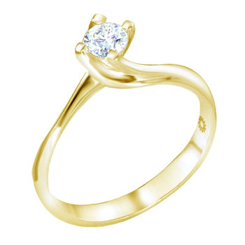 Solitaire Ring 18ct Gold with Diamonds by SAVVIDIS (No 53)