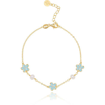 Βραχιόλι DOUKISSA NOMIKOU Blue Flower Pearl Bracelet
