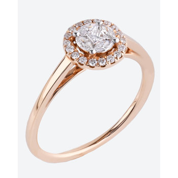 Μονόπετρο δαχτυλίδι SAVVIDIS από ροζ χρυσό 18Κ και διαμάντι (No 54)