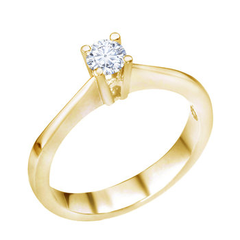 18ct Gold Solitaire Ring with Diamonds by SAVVIDIS (No 53)