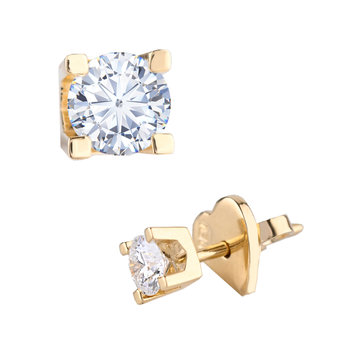 18ct Gold Solitaire Stud with Diamonds by Savvidis (G.I.A.)