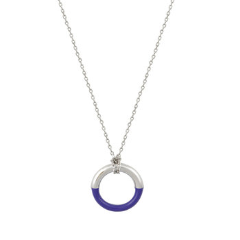 Rhodium Plated Sterling Silver Necklace with Enamel by KIKI Colour Collection