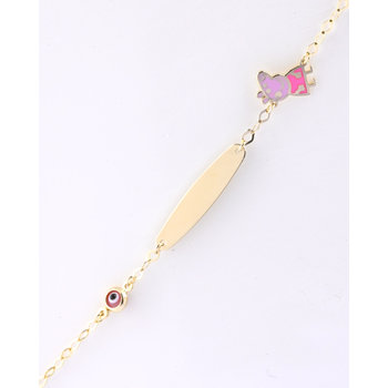 Gold plated Silver Bracelet with Evil Eye and Peppa by Ino&Ibo